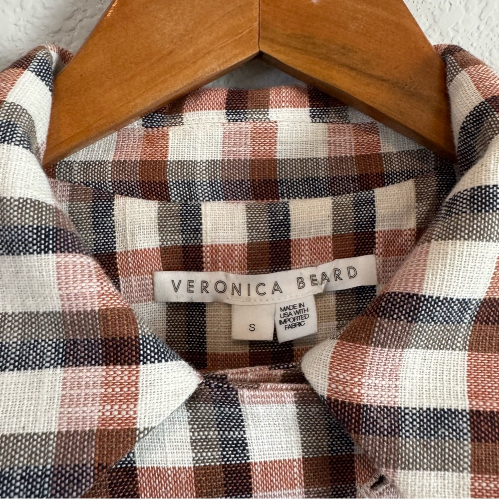 Veronica Beard Lin Plaid Belted Peplum Blazer Jacket Size Small - Picture 7 of 12